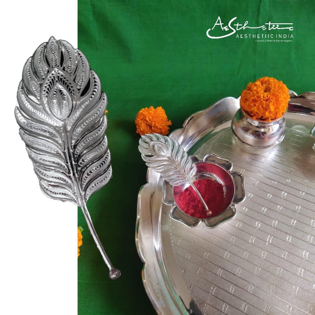 Silver Mayur Pankh TIlak Stick