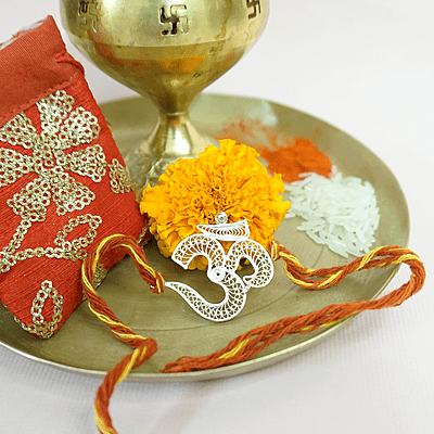 OM Silver Rakhi