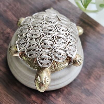 Spiritual Guardian: Silver Tortoise Vastu Charm
