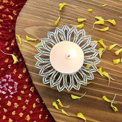 FLORAL SILVER FILIGREE DIYA FLORAL SILVER FILIGREE DIYA