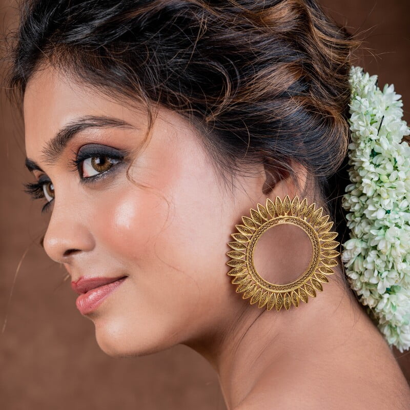 Arunima Gold Coated Silver Earrings Arunima Gold Coated Silver Earrings