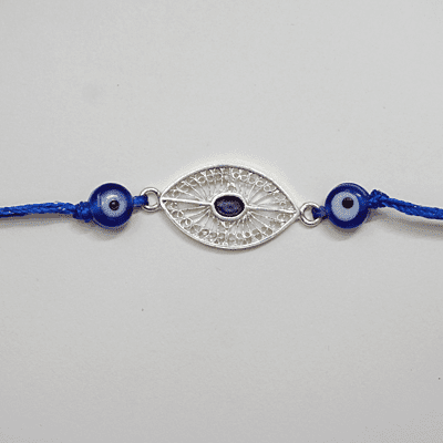 Silver evil eye rakh