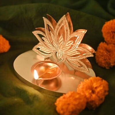 Dazzling floral filigree diya