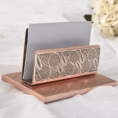 Silver filigree visiting card holder