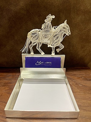 Silver cowboy office tabletop