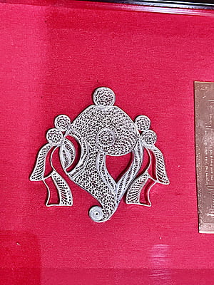 Silver Filigree Vishnu Shree Yantra Frame | Silver gift item Silver Filigree Vishnu Shree Yantra Frame | Silver gift item