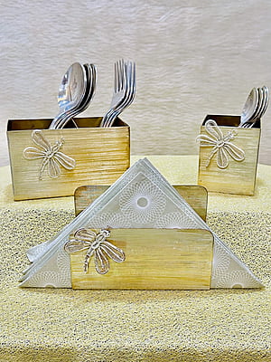 Elegant Cutlery Set with Silver Filigree Dragon Fly | Silver Gifting Item Elegant Cutlery Set with Silver Filigree Dragon Fly | Silver Gifting Item