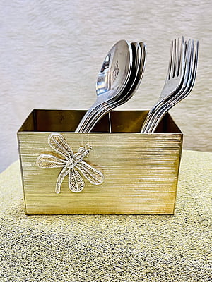 Elegant Cutlery Set with Silver Filigree Dragon Fly | Silver Gifting Item Elegant Cutlery Set with Silver Filigree Dragon Fly | Silver Gifting Item