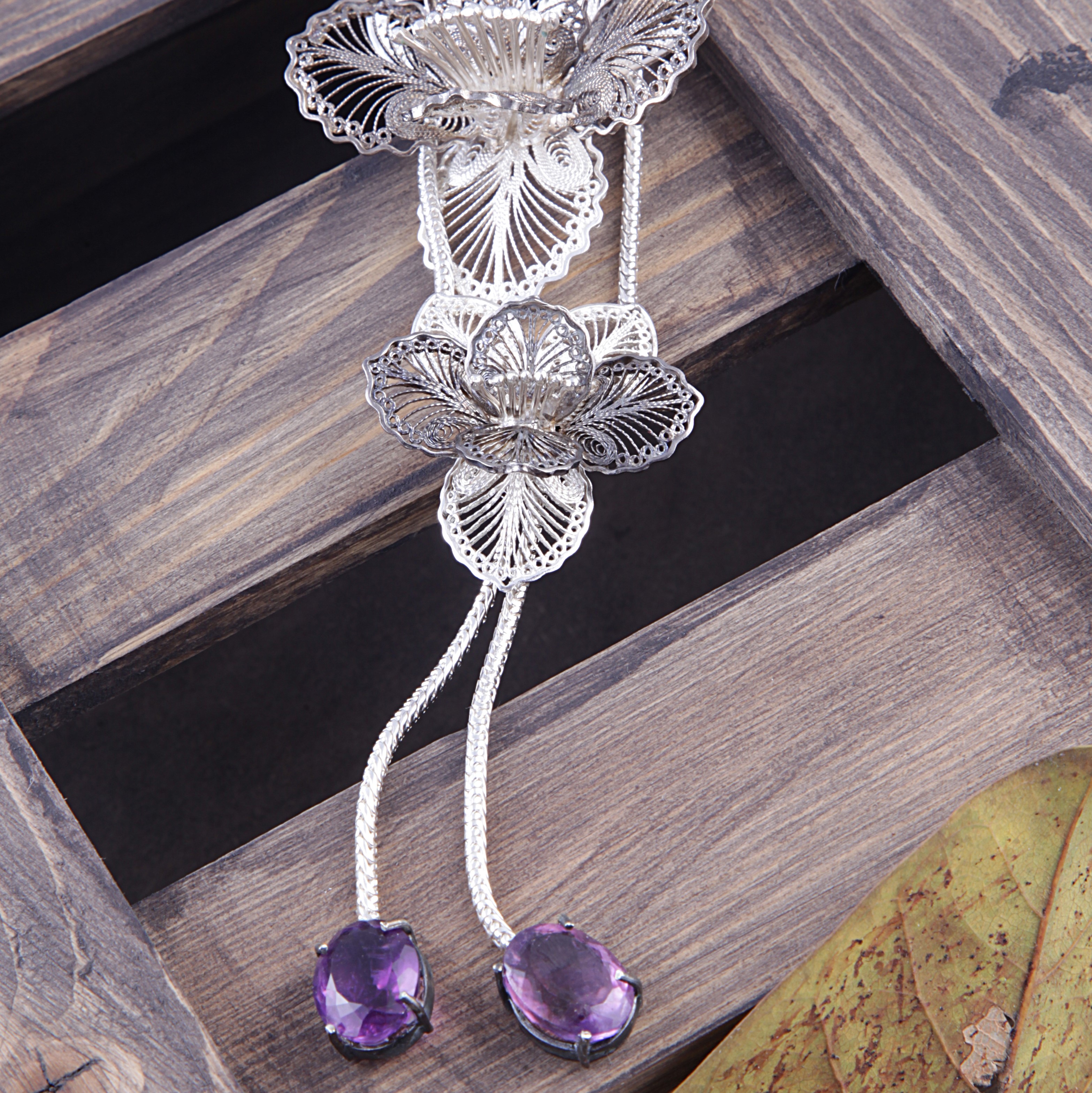 Orquidea Silver Necklace Filigree Work Handcrafted Jewellery