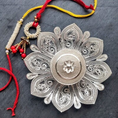 Floral Roli Chawal Filigree Chopda