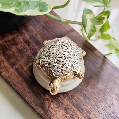 Vastu Tortoise | Handcrafted Silver Filigree Work | Feng Shui